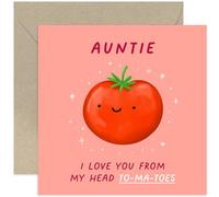 Old English Co. Funny Birthday Cards for Auntie - Tomato Pun Birthday Card for Her - Well Done Thank You Card for Women - Female Birthday Card | Blank Inside Envelope