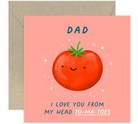 Old English Co. Funny Birthday Cards for Dad - Tomato Birthday Card for Him - Well Done Thank You Card for Men - Fun Father's Day Card for Him | Blank Inside Envelope