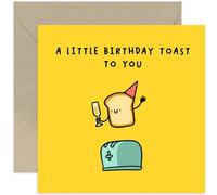 Old English Co. Funny Birthday Cards For Men And Women - 'A Little Birthday Toast' Witty Humorous Birthday Gift - Funny Birthday Card For Boyfriend Girlfriend Friends | Blank Inside