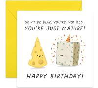 Old English Co. Funny Birthday Cards for Men - 'Don't Be Blue' Cheesy Birthday Card Pun Joke - Hilarious Birthday Greeting Card for Dad, Brother, Son, Uncle, Best Friend | Blank Inside