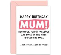 Old English Co. Funny Birthday Cards for Mum - 'Reminds Me of Myself' Hilarious Birthday Gift for Her - Fun Female Birthday Card for Family | Blank Inside