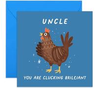 Old English Co. Funny Birthday Cards for Uncle - 'Clucking Brilliant' Hen Birthday Card for Him - Well Done Thank You Card for Men - Silly Male Birthday Card for Him | Blank Inside Envelope