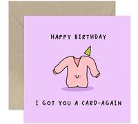 Old English Co. Funny Birthday Cards for Women - 'Got You A Card-Again' Pun Hilarious Birthday Card for Him or Her - Rude Cheeky Joke Adult Birthday Card for Female and Male Friend | Blank Inside