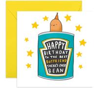 Old English Co. Funny Boyfriend Birthday Card - 'Best That's Ever Bean' Baked Bean Hilarious Birthday Gift for Him - Cute Birthday Presents for Boyfriend | Blank Inside