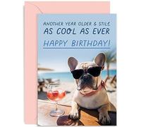 Old English Co. Funny Dog Birthday Card - Hilarious French Bulldog Birthday Card for Men Women - Fur Baby French Bulldog Birthday Card - Card Gift for Pet Owner - For Him or Her | Blank Inside