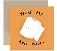 Old English Co. Funny Father's Day Card for Dad - Toilet Humour Roll Model Greeting Card for Friend and Family - Funny Birthday Card for Dad, Brother, Son, Him | Blank Inside with Envelope