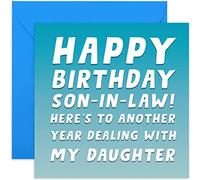Old English Co. Funny Happy Birthday Card for Son-in-law - Well Done for Dealing With My Daughter - From Father and Mother-In Law | Blank Inside with Envelope