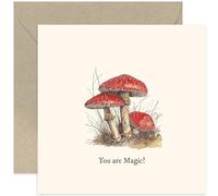Old English Co. Funny Magic Mushrooms Birthday Card for Her Him - You Are Magic Greeting Card - Well Done, Congratulations Gift for Friend, Brother, Sister, Colleague | Blank Inside