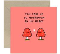 Old English Co. Funny Mushroom Anniversary Card For Wife Husband Partner - Mushroom Birthday Card - I Love You Gifts For Him - Thinking Of You Card For Girlfriend And Boyfriend | Blank Inside