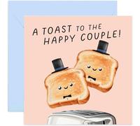 Old English Co. Funny Wedding Day Card - 'A Toast to the Happy Couple’ Wedding Gifts - Congratulations Wedding Card for Couple - Mr and Mr - Groom and Groom | Blank Inside Envelope