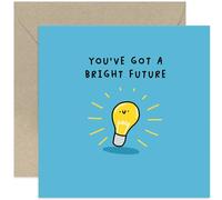 Old English Co. Funny Well Done Card for Him or Her - 'Bright Future Ahead' Simple Graduation Card for Son and Daughter - Smarty Pants Congratulations Card for Men and Women - New Job, Exam Results