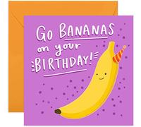 Old English Co. Go Bananas Funny Birthday Card for Him | Humour Silly Birthday Card for Men - Dad, Brother, Uncle, Nephew, Son | Blank Inside with Envelope