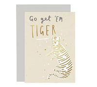 Old English Co. Go Get 'Em Tiger Card - Motivational Good Luck for Exam, A-Level, GCSE, Graduation, Results Day, University, New Job, Travelling Going to Uni Card for Men & Women | Blank with Envelope