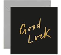 Old English Co. Gold Foil Good Luck Card | Motivational Card for Exam, A-Level, GCSE, Graduation, Results Day, University, New Job, Gap Year, Travelling Going to Uni | Blank with Envelope