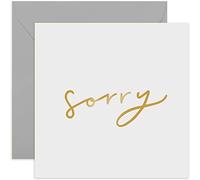 Old English Co. Gold Sorry Card - Gold Foil Flowers | Apology, Thinking of You, Sympathy, Get Well Soon, Support | Blank Inside & Envelope Included