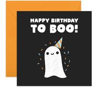 Old English Co. Gothic Birthday Card for Women Men - 'Happy Birthday to Boo' Ghost Ghoul Birthday Card for Him Her - Black and White Alternative Birthday Card Gift | Blank Inside Envelope