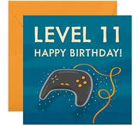 Old English Co. Happy 11th Birthday for Gamer - Gaming Greeting Card for Boy or Girl | Video Game Controller Design for Son or Daughter | Blank Inside with Envelope