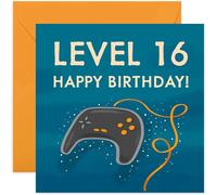 Old English Co. Happy 16th Birthday for Gamer - Gaming Greeting Card for Boy or Girl | Video Game Controller Design for Son or Daughter | Blank Inside with Envelope