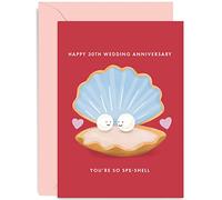Old English Co. Happy 30th Anniversary Card - Pearl Anniversary Card - Funny 30th Anniversary Card for Husband or Wife - Clam Pearl Wedding Anniversary for Couple | Blank Inside with Envelope