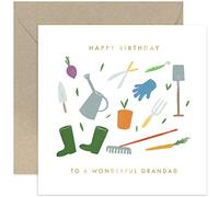 Old English Co. Happy Birthday Card for Wonderful Grandad - Vegetable Allotment Patch Birthday Greeting Card for Grandad - Gardener Birthday Card for Him | Blank Inside with Envelope