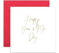 Old English Co. Heartfelt Cute Wedding Anniversary Card for Husband Wife - Happy You and Me Day Card for Boyfriend Girlfriend Spouse Partner - Romantic Love Card For Other Half | Blank Inside