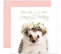 Old English Co. Hedgehog Very Special Cousin Card - Hedgehog Floral Cute Birthday Card for Her - Cute Well Done Congratulations Cards for Cousin from Family Friends | Blank Inside with Envelope…