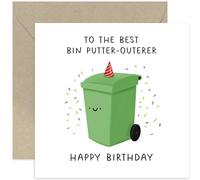 Old English Co. Hilarious Birthday Card for Husband - Funny Boyfriend Birthday Card - Bin Putter-Outerer Card for His Birthday - Male Birthday Card | Blank Inside