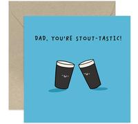 Old English Co. Hilarious Father's Day Card for Dad - Guiness 'Stout-tastic' Funny Card for Dad - Birthday Card for Dads - Humorous Birthday gift for Him - Mens Birthday Card | Blank Inside