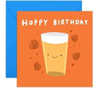 Old English Co. Hoppy Birthday Card for Dad - Funny Pale Ale Beer Birthday Greeting Card for Him - Humour Birthday Card for Son, Brother, Grandad, Men | Blank Inside with Envelope