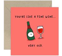 Old English Co. Humorous Birthday Card for Men and Women ' 'Fine Wine' Rude Cheeky Joke Birthday Card for Them - Old Age Funny Birthday Gift for Husband, Wife, Dad, Mum | Blank Inside