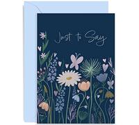 Old English Co. Just To Say Card For Her - Butterfly Hearts Flower Thank You Card for Women - Cute Sorry Card for Condolence, Thinking of You, Sympathy, Bereavement | Blank Inside with Envelope