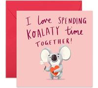 Old English Co. Koalaty Time Together Anniversary Card - Funny Animal Pun Romantic Card for Him or Her | Valentins for Husband, Wife, Girlfriend, Boyfriend | Blank Inside & Envelope Included