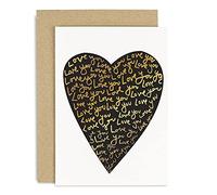 Old English Co. Love Heart Card - A6 Greeting Card | Romantic Valentines Day, Anniversary, Wedding, Friendship Card | Blank Inside with Envelope