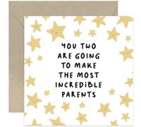 Old English Co. Make Great Parents Baby Announcement Card for Couple - Arrival Pregnancy Card for New Expecting Parents - Cute Baby Shower Card for Mumm To Be - Neutral Design | Blank Inside Envelope