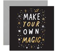 Old English Co. Make Your Own Magic Card | Gold Good Luck Motivation for Exam, A-Level, GCSE, Graduation, Results Day, University, New Job, Gap Year, Travelling Going to Uni | Blank with Envelope