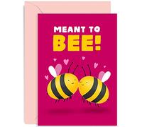 Old English Co. Meant To Bee Anniversary Card for Husband Wife - Cute Bee Valentine's Card for Boyfriend or Girlfriend | Blank Inside with Envelope