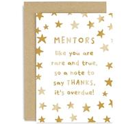 Old English Co. Mentor Thank You Card - Gift for Mentor - Leaving, Farewell, Retirement Card for Mentor - Card for Him or Her - Sentimental Keepsake Card for Men and Women | Blank Inside