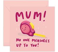 Old English Co. Mum No One Measures Up To You Card - Mum Birthday Greeting Card for Her - Cute Mother's Day - DIY Thank You Card to Mum From Son or Daughter | Blank Inside with Envelope