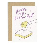 Old English Co. My Butter Half Card - Fun Pun Card | Love, Romance, Anniversary | Blank Inside