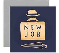Old English Co. New Job Card - Congratulations Briefcase Greeting Card for Men and Women | Celebrate a Promotion, Exam, Graduate | Blank Inside & Envelope Included