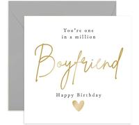 Old English Co. One In a Million Boyfriend Birthday Card for Him - Gold Foil Special Happy Birthday Card for Boyfriend - Male Birthday Card for Men | Blank Inside Envelope