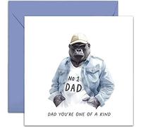 Old English Co. One of A Kind Card For Dad - Funny Birthday Card for Dad - Humorous Father's Day Card for Dad - Fun Gorilla Watercolour Greeting Card for Him - Birthday Humour | Blank Inside Envelope