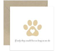 Old English Co. Pet Condolences Card for Dog or Cat - 'If only they could live as long as we do' Card - Pet Bereavement, Sorry For Your Loss, Sympathy for Death of Pet | Blank Inside with Envelope