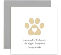 Old English Co. Pet Condolences Card for Dog or Cat - Pet Bereavement, Sorry For Your Loss, Sympathy for Death of Pet - Thoughtful Dog or Cat Owner - Footprint Design | Blank Inside with Envelope