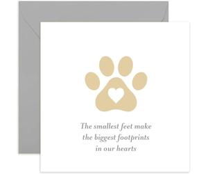 Old English Co. Pet Condolences Card for Dog or Cat - Pet Bereavement, Sorry For Your Loss, Sympathy for Death of Pet - Thoughtful Dog or Cat Owner - Footprint Design | Blank Inside with Envelope
