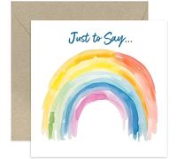 Old English Co. Rainbow Just To Say Card for Him or Her - Thinking of You Card for Men and Women - Sympathy, Sorry, Condolences Card for Friends and Family | Blank Inside with Envelope