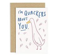 Old English Co. Romantic Anniversary Card - Quackers About You, A6, Funny Greeting Cards for Anniversary, Date Night, Saying I Love You, For Your Boyfriend, Girlfriend, Husband, Wife or Best Friend