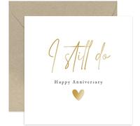 Old English Co. Romantic Wedding Anniversary Card for Wife or Husband - 'I Still Do' Gold Foil Anniversary Cards for Partner - Marriage Love Card for Him or Her | Blank Inside Envelope