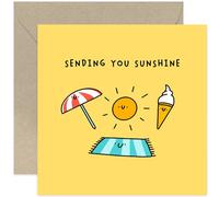 Old English Co. Sending You Sunshine Card for Friends - Thinking of You Card - Encouragement Card for Her Him - Sweet Sympathy Get Better Soon card for Family - Cute Card for Women Men | Blank Inside