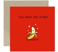 Old English Co. Sex A-peel Banana Anniversary Card for Men and Women - Funny Husband and Wife Wedding Anniversary Card - Hilarious Valentine's Day Card for Him or Her | Blank Inside